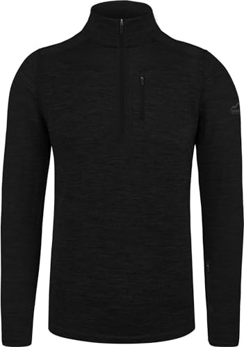 normani Herren Merino Oberteil Ski-Langarm-Shirt Longsleeve mit Reißverschluss - 100% Merinowolle - Pullover mit 1/4 Zip und Arm-Reißverschluss