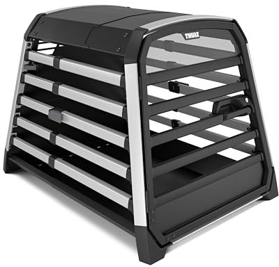 Thule Allax Hundebox, Transportbox Hund, Hundebox für Auto Black/Aluminum L