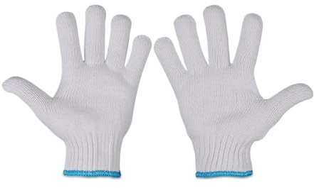 JCUIyon 12 Paar Baumwollgarn gestrickte Schutzgriffhandschuhe for Maler, Industrie, Lager, Gartenarbeit, Arbeitshandschuhe for Männer und Frauen(Color:Blue)