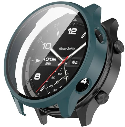 Tyogeephy Fodral för Oneplus klocka 2R skärmskydd, smartwatch fodral skinnpund, repfri plätering PC klocka fodral stötfångare skal för Oneplus klocka 2R klocktillbehör