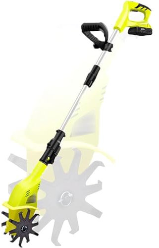 sjdoPulse Garden Tiller,Electric Tillers Electric Rotavator,4Ah Lithium Battery Cordless Cultivator With Blades Rotavators For The Garden Tiller Tiller Rotavator Cordless Garden Cultivator