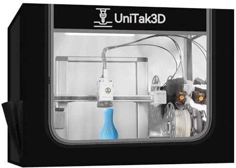 Custodia per Stampante 3D con Illuminazione a LED Compatible with Bambu Lab A1 con AMS Lite Tenda Ignifuga Antipolvere a Temperatura Costante Copertura Protettiva-825 * 585 * 585mm