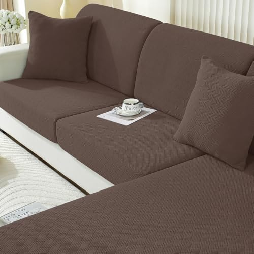 Ystyle Sofa Sitzkissenbezug Stretch, Elastischer Sofa Sitzbezug rutschfest, Universal Kissenbezüge Waschbare, Sofakissen Bezug Wohnzimmer Sofa Überzug Sofaschoner (2 Sitzer, Heller Kaffee)