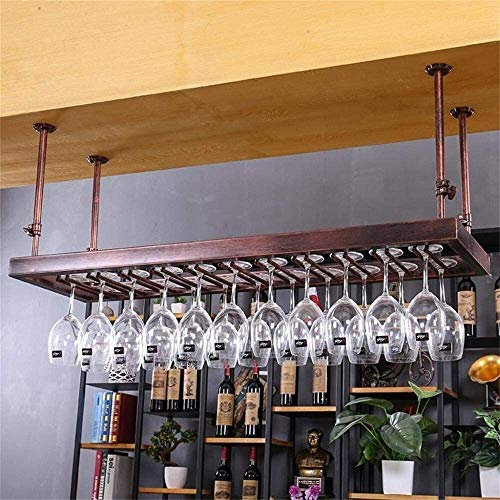 LYXSDMN Portabottiglie sospeso con portabicchieri e ripiano, mobili da Bar per Amanti del Vino e portabottiglie per la casa, mobili da Bar, portabottiglie, portabicchieri, da soffitto, sospesi