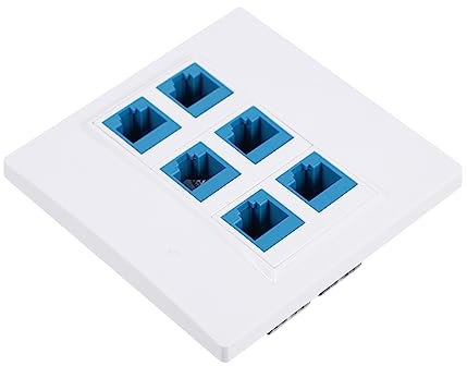 SWOOMEY 6-port Cat6 Ethernet Wall Plate Network Cable Port Panel Female-female Removable Socket for Gigabit Lan Connection Suitable for Home and Office Use White