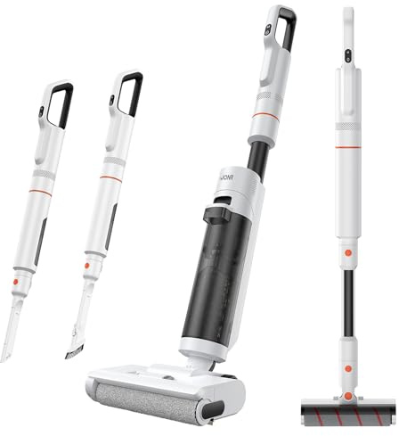 JONR ED20 Pro 4 in 1 Wet and Dry Vacuum Cleaner Cordless, Hard Floor Cleaner Machines 17000 Pa suction, 180° Lay-flat, One-Touch Self-cleaning and Auto Drying,5mm Edge-to-Edge Cleaning, Long Runtime
