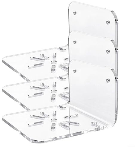 LVYXON Set mit 3 schwimmenden Wandregalen aus Acryl für Babyphones, Sicherheitskameras, intelligente Lautsprecher, transparente Halterung