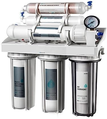 EDEDE Umkehrosmosefilter, 6 Stufen Umkehrosmose, Wasserfiltrationssystem, 75 GPD Wasserfiltersystem Wasserreiniger Wassermacher für die Küche unter der Spüle