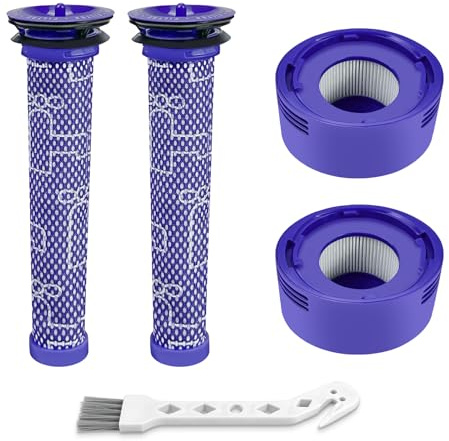 Vacuum Filter Replacement Kit for V7, V8 Animal and V8 Absolute Cordless | 2 Pre Filter, 2 Post Filter, Replaces Part # 965661-01 & 967478-01, Washable, Reusable, Value Pack