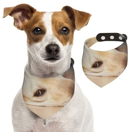 Gelber Labrador Retriever Druck, Hundehalstücher, Baumwoll-Haustierschal, verstellbare Lätzchen für Haustiere,M
