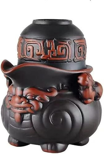 Ensembles de théières en céramique, ensemble théière et tasse à thé Pixiu, théière en porcelaine Zisha Kung Fu, services à thé en argile violette (noir)