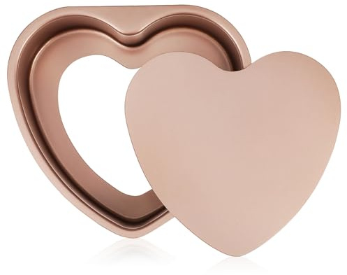 TOPPERFUN Teglia Cuore Per Torte Stampo Per Dolci Forma Di Cuore Teglia Per Torte Base Rimovibile Adatta Per Forno e Contatto Alimentare Per Anniversari e Occasioni Romantiche