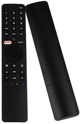 XMRM-19 Télécommande Vocal pour Xiaomi MI P1 Q1 Séries, Bluetooth Vocal Telecommande Remplacement pour Xiaomi MI L32M6-6AEU L50M6-6AEU L55M6-6ESG L75M6-ESG Smart TV avec Touches de Raccourci