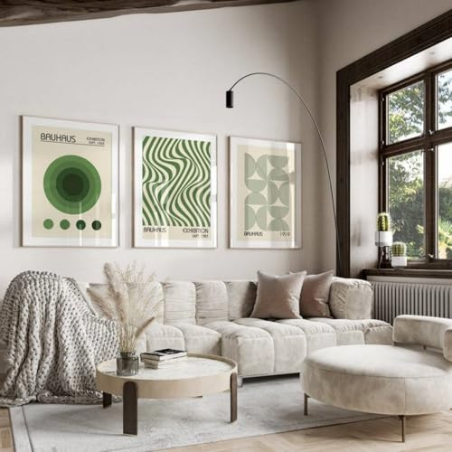 champracer 3-teiliges Poster Set Abstrakte orange Linien geometrische Wand Bilder Moderne Wandbilder Kunstposter für Schlafzimmer Büro Wanddeko, Ohne Rahmen (50 * 70cm,C)