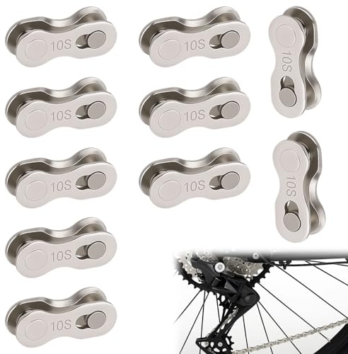 Huybaa Kettenschloss 10 Fächer, 5 Paar Kettenschloss Fahrrad Kettenglied Bike Chain Link für 6, 7, 8, 10 Speed ​​Kette
