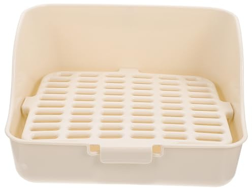 UPKOCH Orinal para Conejos y Animales Pequeños de Plástico, Rincón de Adiestramiento, Caja de Arena Blanca, Filtro Antiolor, Baño para Mascotas en Hogar y Jardín