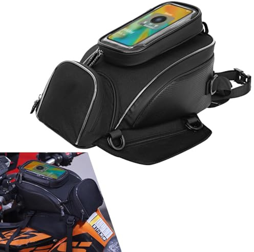 Motorrad Tasche für Suzuki GSR 600 2006-2010, Motorrad Tankrucksack wasserdicht mit Gurten, mit Kartenfach & Regenhülle, Universal Motorradtasche