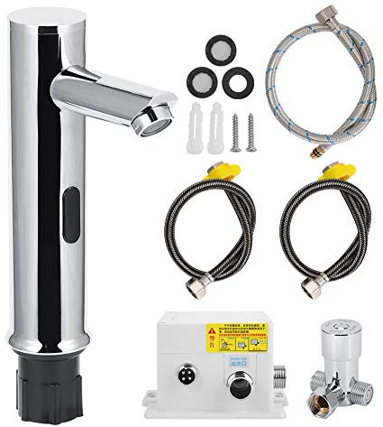 Sensor Faucet Handsproof Water Tap, Touchless Infrared Kitchen Faucet with Pull Down Sprayer for Kitchen Sink Brass Sensor Faucet with Electroplated Finish
