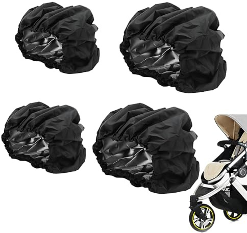 4Pcs Pram Wheel Covers,Oxford Waterproof Spare Wheel Cover For Tire Protection,Non-Slip Dustproof Wheelchair Tyre Covers,Wheelchair Accessories,2 Sizes