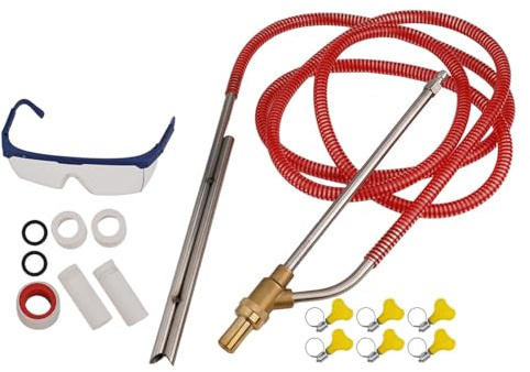 Tidevib Hochdruckreiniger-Sandstrahl-Set, 6,35 mm Schnelltrennung, 5000 PSI, mit 4 Düsen und Schutzbrille zum Entfernen von Rost und Abbeizen, 9,05