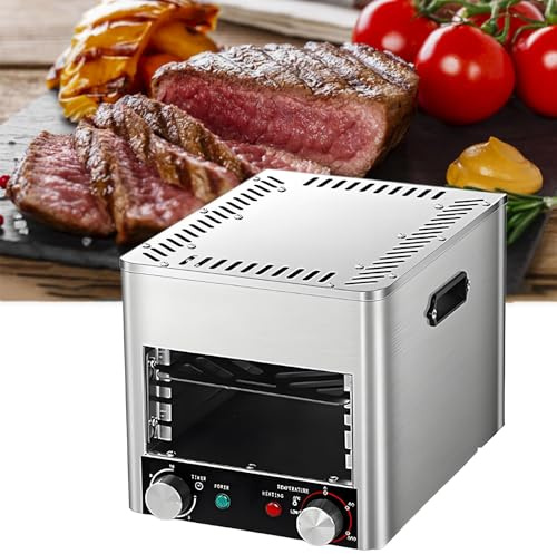 Elektrischer Grillrost für den Innenbereich zum rauchfreien Kochen – 800 °C, ideal für Steaks und Gemüse, perfekt für die Küchentheke
