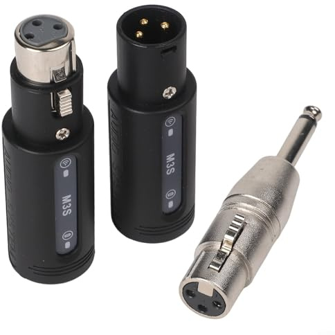Trasmettitore e ricevitore XLR wireless, portata 2,4 GHz, adattatore audio ad alta risoluzione con amplificatore microfono integrato per microfoni dinamici, studio e uso live