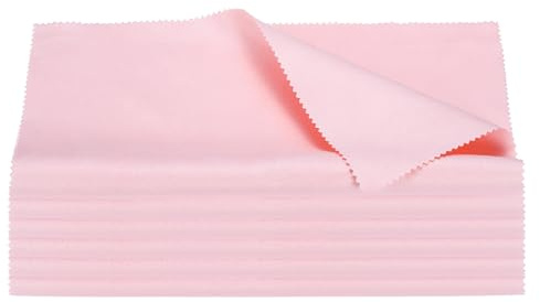 QUARKZMAN 6 Paños De Limpieza Y Pulido Guitarra De Microfibra Grande | 12x12 Suaves Y Gruesos Para Limpiar Platillos Color Rosa Para Violín Piano Trompeta Flauta Ukulele.