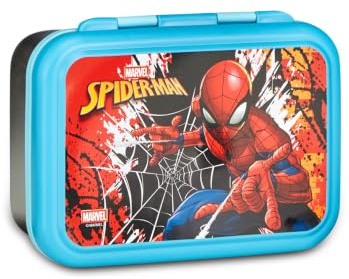 Seven Portamerenda Spiderman, Rosso, 850 ml, Resistente al calore, Divisorio interno, Lavabile in lavastoviglie, Base in acciaio, Scuola, Sport, Viaggio, Bambino, Bambina