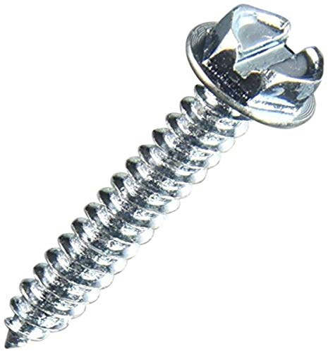 The Hillman Group 41010 Hex Washer Head Slotted Sheet Metal Screw, 8-Inch x 1-Inch, 75-Pack