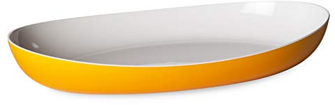 Omada Design Plato para servir u hornear en plástico irrompible de dos tonos, Made in Italy, 28 x 17 x 5 cm, apto para lavavajillas, ideal para platos fríos o calientes, línea Trendy