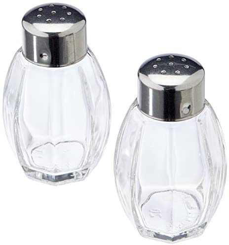 FACKELMANN 46856 Salz- und Pfefferstreuer, Glas, Silber,2er Set, 40ml