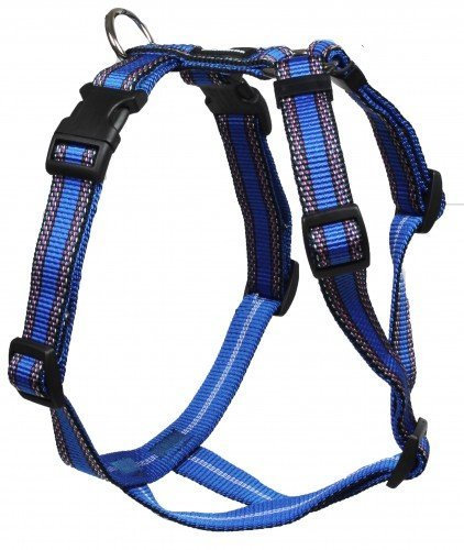 Feltmann Mopsgeschirr Hundegeschirr Soft Nylon, Blau mit Muster, 7-13 kg, 20mm