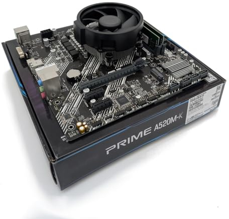 Ryzen 5 5600G 3.9Ghz (Turbo 4.4Ghz) Six Core CPU, Prime A520M-K Motherboard & 32GB 3200Mhz DDR4 RAM Pre-Built Bundle