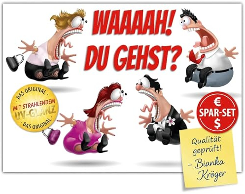 BREITENWERK A4 XXL Abschiedskarte KOLLEGEN mit Umschlag - edle und lustige Klappkarte zur Rente Pension Mutterschutz Jobwechsel Ruhestand Karte