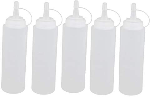 Aexit Erogatore per bottiglie di plastica con beccuccio diritto in plastica da 200 ml Clear w Cap 5pcs ID: 810501