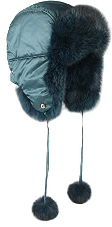 ITALYSHOP24COM OBC Damen Kaninchen MÜTZE PELZMÜTZE Fellmütze Wintermütze Fliegermütze Uschanka Polarmütze Trappermütze Aviator Bomber