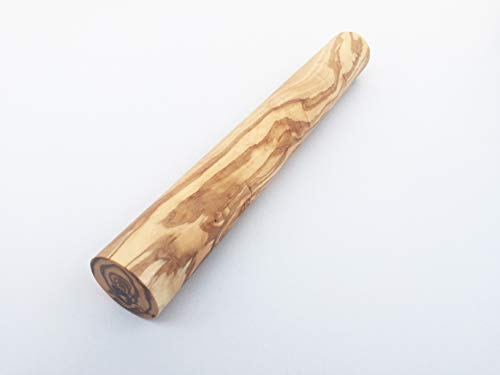 Teigroller Massiv Ø 4 Länge 30-35 cm Pizzaroller Nudelholz Stab Rolling Pin Backzubehör handgemacht Olivenholz Holz (30 cm)