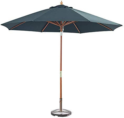 Sywlwxkq Parasols Parasol en Bois de Jardin de Patio de Parasol pour extérieur, Jardin, Plage, crème Solaire de Piscine (Taille: 9ft / 270cm)