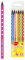 KEYROAD Buntstifte Neon Dreikantform - 6 Stück/Mischfarben/Erwachsene und Kinder/Schwarzes Holz/Loch zum Aufhängen, KR971870