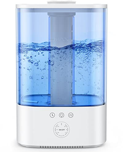 Maxcio 3,5L Luftbefeuchter Kinderzimmer, Top-Fill Ultraschall RGB Nachtlicht Humidifier, BPA-Frei Aroma Diffuser, 360° Dampfdüsen, Laufzeit bis zu 40 Std., 28dB Superleise für Schlafzimmer Pflanzen