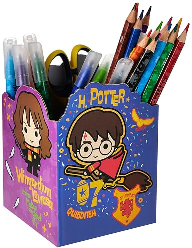 Maped - Zeichenset - Harry Potter Kollektion - 35 Teile zum Basteln - inklusive Kinderschere, Buntstifte, Farbmarker, Aufkleber und 1 Stifthalter zum Zusammenbauen