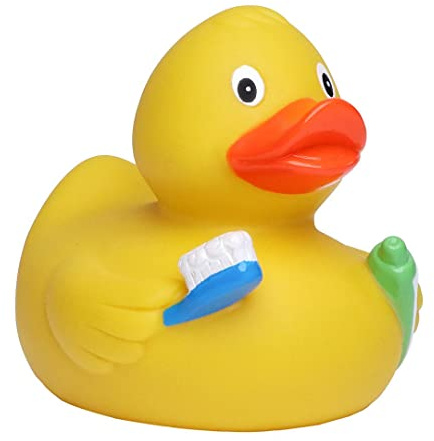 Schnabels Quietsche-Ente Zahnbürste - Geschenk für Geburt Geburtstag Namenstag Kinder Baby Freund-in Mädchen Junge - Spielzeug Bade-Ente Badewanne Deko