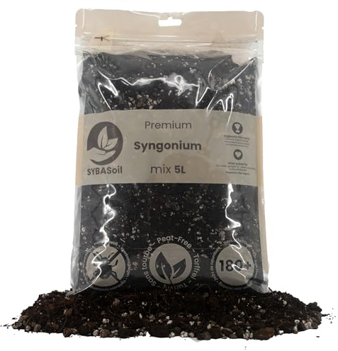 Sybotanica Syngonium-Erde 5 L – Premium Coco Blumenerde für Syngnonium, Pilea & mehr, Torffrei & 180 Tage Bio-Dünger – Für Zimmerpflanzen-Liebhaber
