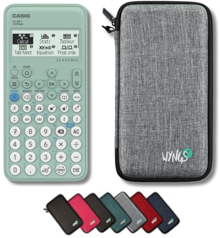 Casio fx-92 Collège inkl. WYNGS Schutztasche Hellgrau - Wissenschaftlicher Taschenrechner - Basic Set