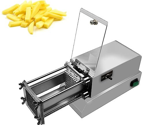 Taglia Patatine Fritte Elettrico, Taglia Patatine Elettrico Commerciale In Acciaio Inossidabile Con Lame Da 8/10 / 12 Mm, Taglia Patate Frutta Verdura Dadini Per Cucina Domestica Ristorante 8mm