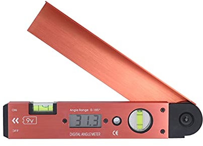 Regla de ángulo Digital, Diseño 2 en 1 con Regla de ángulo con Sensor de ángulo, Pantalla LCD Dual, Diseño de Perilla de Bloqueo, Regla de ángulo de Múltiples Funciones