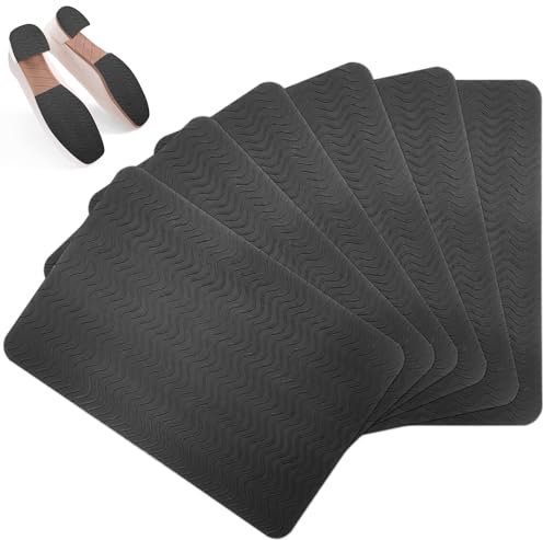 Delsen 6 Stück Gummisohlen Zum Aufkleben,Schuhsohlen Protektoren,Anti Rutsch Sohle Pads,Selbstklebende Schuhsohlen Protektoren für Boden und Ferse von Schuhen,Sohlen Zum Aufkleben für Alle Größen