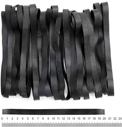 20 * 1cm Heavy Duty Rubber Bands 20 Pcs Large Black Thick Elastic Rubber Bands Trash Can Band Rope Strong Durable Wide Wrapping Bands for Industrial Home Office School File Folders Garbage Can