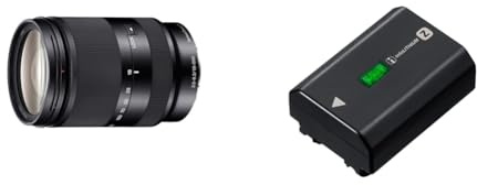 Sony SEL-18200LE Zoom-Objektiv (18-200 mm, F3.5-6.3, OSS, APS-C, geeignet für A6700, A6600, A6400, A6100, ZVE10, E-Mount) schwarz & NPFZ100.CE Wiederaufladbarer Akkupack der Z-Serie - Schwarz