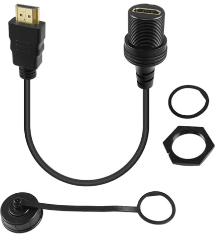 Câble d'affichage à adaptateur HDMI, câble HDMI mâle à femelle,Support fixe fileté HDMI | Conception étanche à la poussière pour l'extension d'affichage HDTV automatique pour panneau 'a